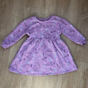 Princess Toddler Girl Purple Sweater Dress Size 4T